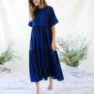 Flowy Christy Dawn's "Theo Dress" in Woven Midnight